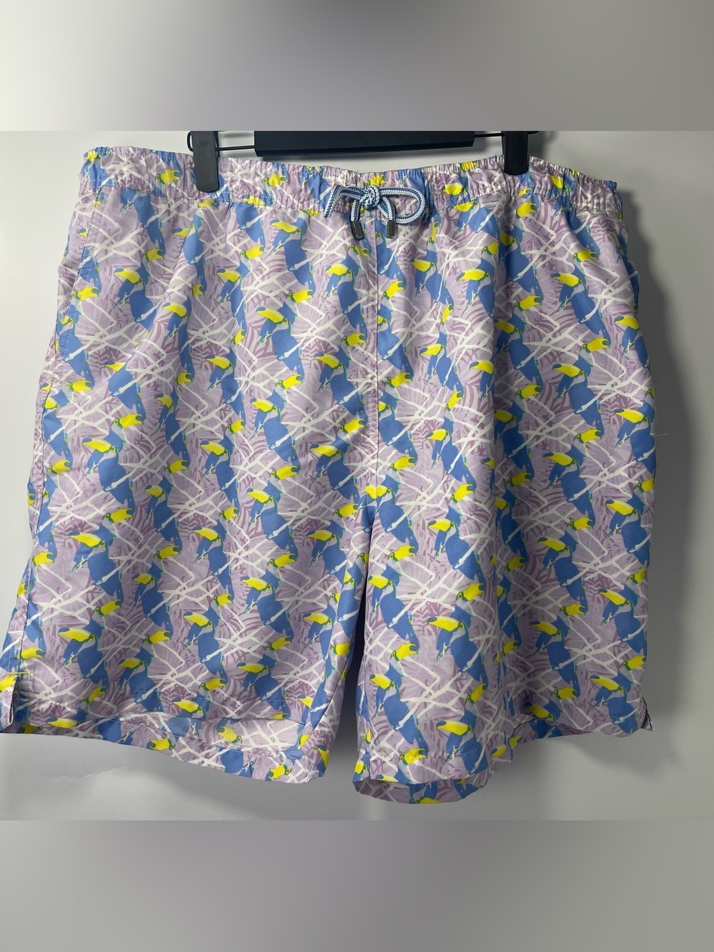 Peter Millar Seaside Collection Lavender Toucan Tango XXL Swim Trunks Shorts